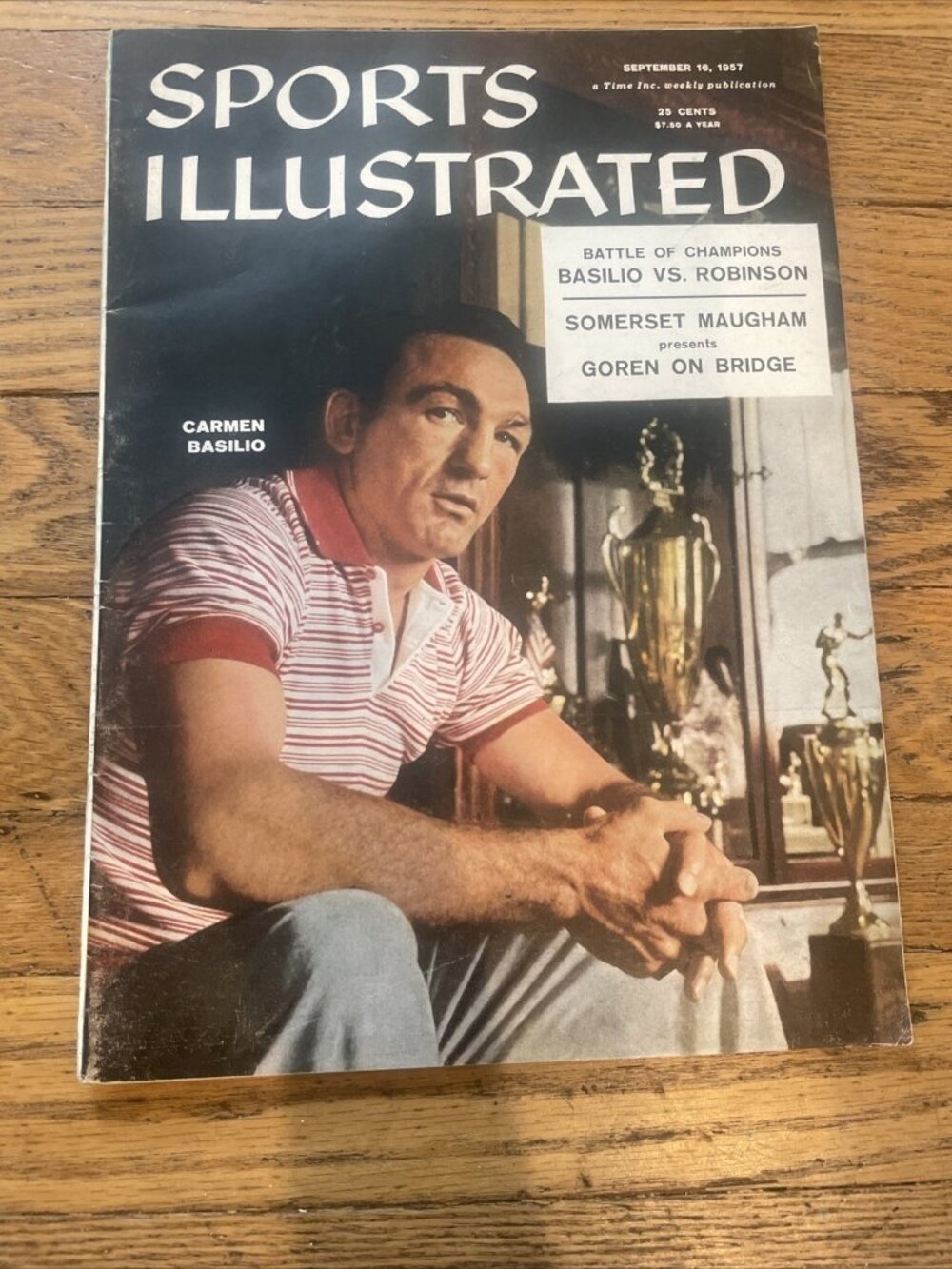 Carmen Basilio 1957 Sports Illustrated No Label 9/16/57 NM 15478